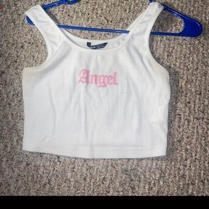 Cropped angel tank top